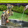 thumbnail image 3 of Garden Gnome Statues Outdoor Decor Dinosaur Eating Gnomes Garden Art Decoration, 3 of 6