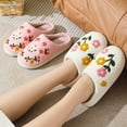 thumbnail image 5 of House Slippers for Women Cute Floral Indoor And Outdoor Shoes Fuzzy Memory Foam Slip On Winter Slippers, 5 of 6