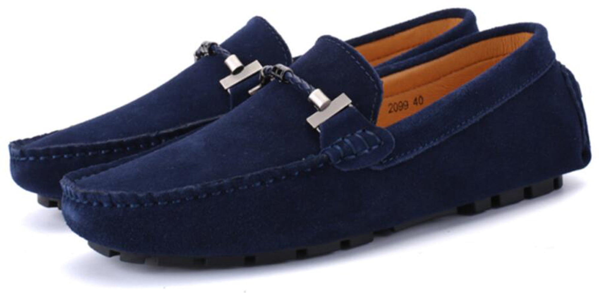 Go Tour |Mens Navy Blue Suede Driving Loafers Shoes Slip On Luxe Sz. 10.5 M close main image 4