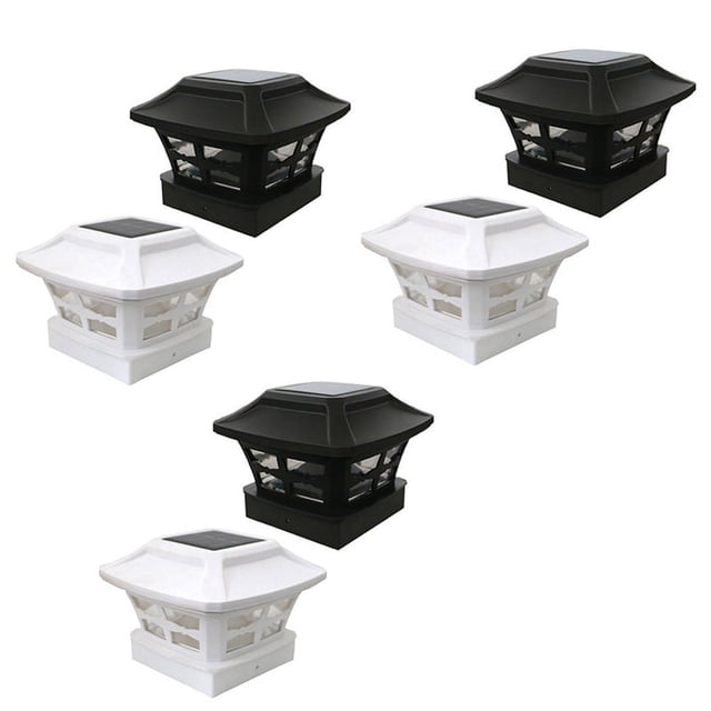 3X Solar Post Cap Lights Outdoor Post Solar Lights LED Bulb Fence Post Lights for Inch Wooden Posts Warm White