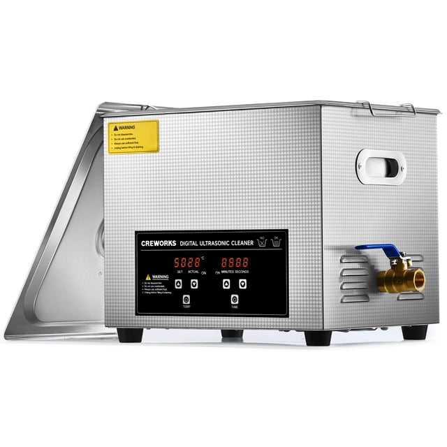 Creworks Limpiador Ultrasónico De 10 L, 2,6 Gal, Máquina De Limpieza Automática Industrial Profesional Para Joyería, Dentaduras Postizas, Herramientas De Reparación, Instrumentos, 40 Khz, Limpiador De