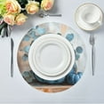 thumbnail image 3 of WOBOGO Blue Pumpkin Round Placemats Set of 6 Heat Resistant Washable Kitchen Table Decorations 15.4in, 3 of 7