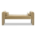 thumbnail image 2 of Jennifer Taylor Home Mason 60.5" Arched Arm Bench with Bolster Pillows, Camel Brown Beige Performance Velvet, 2 of 6