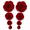 Red-6 Assorted, variant on Edible Garden Rose Cake Toppers White 8 Assorted Sizes For Baked Goods Decorating