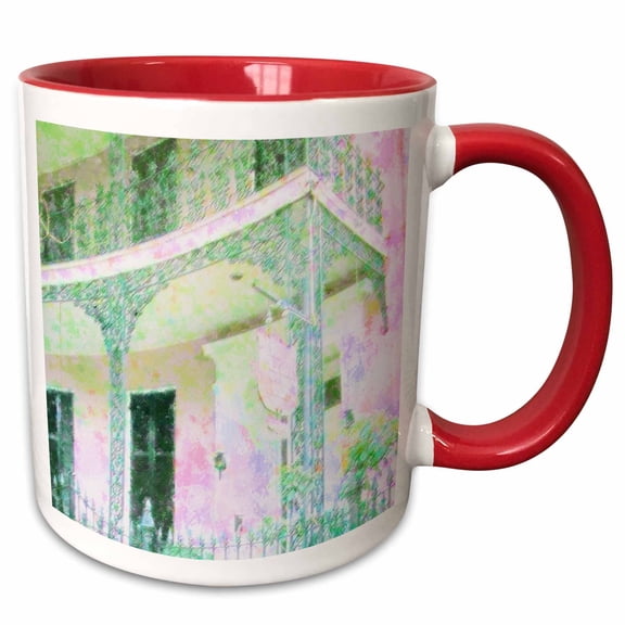 3drose, My New Orleans Home, 15oz Two-tone Red Mug