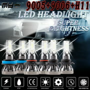 9005 9006 H11 Combo COB LED Headlight Fog Lamp Bulb High Low Beam 6500K White