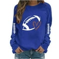 thumbnail image 2 of Sweatshirts For Women Trendy Teen Girls Graphic Rugby Print Long Sleeve Pullover Top Loose Fit Hoodies 2024 Winter Outfits Fashion Clothes Blue S, 2 of 3