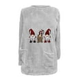 thumbnail image 4 of Darzheoy Womens Tops Christmas Plush Thickened Pullover Casual Long Sleeve Comfortable Sweatshirts Solid Color Graphic Fashion Fall Winter Thermal Printed Hoodless Blouses, 4 of 4
