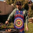 thumbnail image 4 of Colorful Tie Dye Luminous Mandala Pattern Apron-Garden Aprons for Women with Pockets-Cotton Linen Waterproof Kitchen Cooking Gardening Aprons Adjustable for Kitchen,Cooking,BBQ and Salon 33x27 Inch, 4 of 7