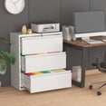 thumbnail image 2 of Metal Lateral File Cabinet with 3 Drawers, Lockable Filing Storage Cabinet for Office, Home, File Organization Cabinet for Letter/Legal, White, 2 of 8