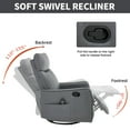 thumbnail image 4 of Massage Chairs Grey Faux Leather Heat Massage Manual Recliner Chair with Rocker and Swivel for Living Room,Living Room Recliners, 4 of 18
