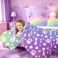 thumbnail image 3 of meiyoeat Rainbow Dog Paw Pattern Full Size Comforter Sets,Cute Pet Print Bedding Comforter Set For Girl,Reversible,3 Pieces,1 Comforter and 2 Pillowcases, 3 of 7