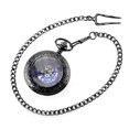 thumbnail image 5 of Reloj de bolsillo mecánico Sincero plateado luminoso con cadena de esqueleto y lupa a prueba de agua, 5 of 5