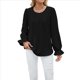 thumbnail image 1 of Camisa de Holgada de Larga con Cuello Redondo y Color Liso para Mujer, Elegante y A . Negro L, 1 of 10