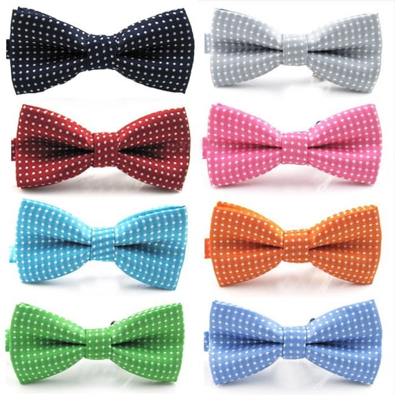8 PCS Baby Boy Kid Polka Dot Pre-tied Bow Tie Wedding Tuxedo Bowties Necktie