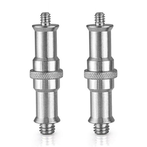 2 Pieces Standard 1/4 to 3/8 inch Metal Male Converter Threaded Screw Adapter Spigot Stud for Studio Light Stand, Hot Shoe/Cold Shoe Adapter, Ball Head