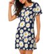 thumbnail image 2 of Easygdp Daisy Floral Camisón de manga corta para mujer, informal, estampado, 2 of 6