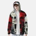 thumbnail image 2 of Gaeub Red And White Screaming Demon Skull Men's and Women's UPF 50+ Long-Sleeved Sun Protection Clothing, Fishing Shirt Long Sleeve Zip-Small, 2 of 7