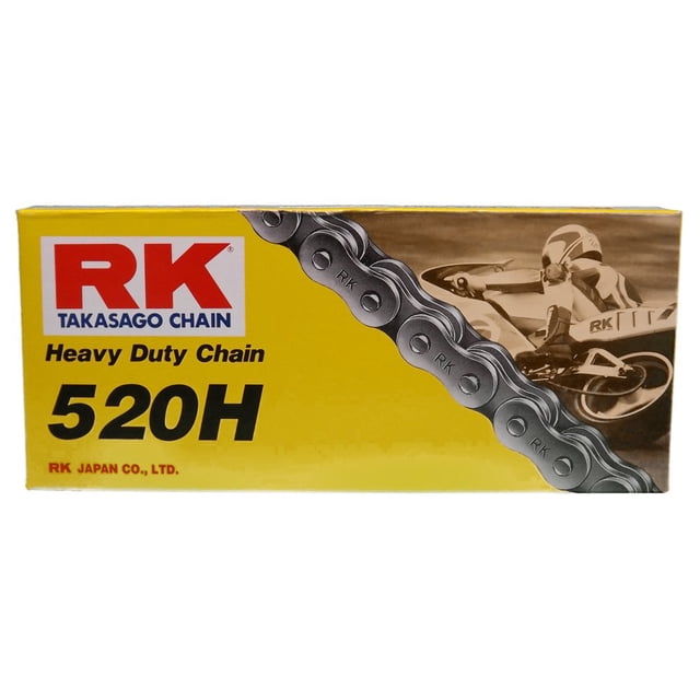 RK Racing Chain M520HD-114 (520 Series) 114-Links Standard Non O-Ring Chain with Connecting Link