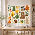 thumbnail image 5 of Woodland Animal Pattern on Beige Background, Playful Illustration for Wildlife Lovers, Nature Wall Decor, Housewarming Gift, Tapestry Wall Hanging for Nursery and Playroom, 5 of 7