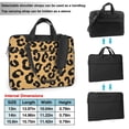 thumbnail image 2 of PUREYAH Laptop Case Bag with Compartments for Women, Brown Leopard Print Animal Lightweight Computer Tote Bag for Men Travel Work 15.6 inch, 2 of 7