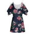 thumbnail image 5 of Giftesty Women's Comfortable Casual Round Neck Short Sleeve Print Strapless Top Blouse, 5 of 5