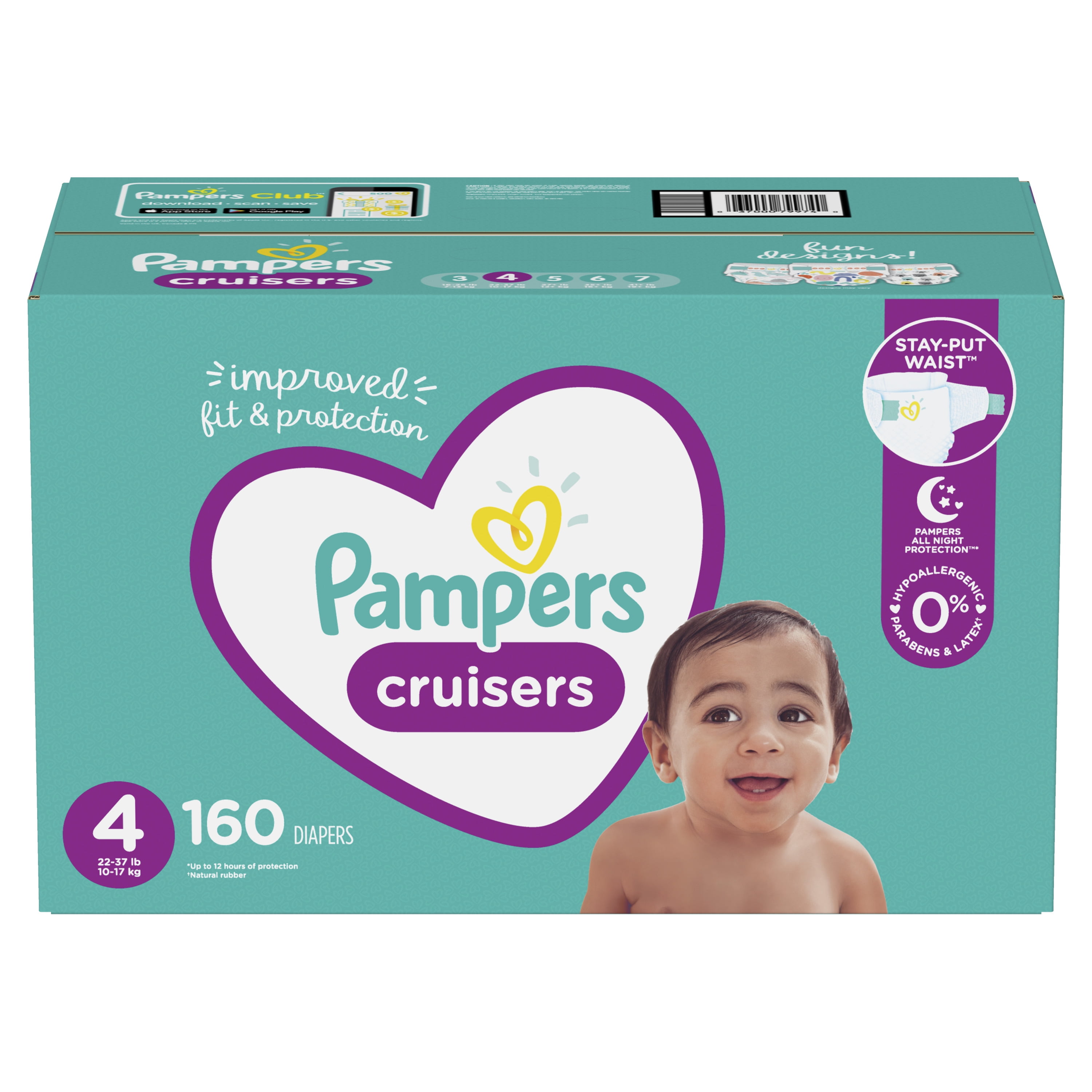 Diapers Size 4 124 Count Enormous Pack Pampers Cruisers Disposable Baby Diapers