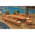thumbnail image 4 of Teak Dining Set:12 Seater 13 Pc -118" Rectangle Table, 10 Armless and 2 Osborne Arm/ Captain Chairs Outdoor Patio Grade-A Teak Wood WholesaleTeak #WMDSOSf, 4 of 7
