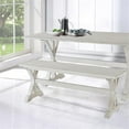 thumbnail image 2 of Pemberly Row Contemporary Backless Dining Bench Antique White Finish, 2 of 8