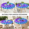 thumbnail image 7 of Purple Blue Tie Dye Pattern Round Fitted Tablecloth with Elastic Edge,Dining Table Cover Waterproof,Outdoor Round Tablecloth for Camping,Dining,Indoor and Outdoor, 7 of 7