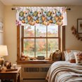 Window Covering Bird Protection Orange Pumpkins Fall Kitchen Curtains Sets 36 Inch Length Tier Curtain ...