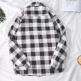thumbnail image 5 of Inglocry Long Sleeve Shirts for Men Cotton Plaid Button Down Shirt Business Casual Work Top with Pocket Gray S, 5 of 5