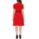 thumbnail image 3 of Vestido Vintage Floral con Cuello Peter Pan para Mujer Inspire Chic, Largo a la Rodilla, Casual, Talla XL, Rojo, 3 of 7