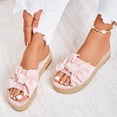 thumbnail image 4 of Sandalias planas con plataforma de paja y lazo de vacaciones informales y cómodas para mujer Wmkox8yii  ytu2819, 4 of 6