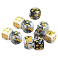 thumbnail image 1 of HILABEE Pack of 10 Six Sided Dices Set Opaque Party RPG Math Teaching white Black White, 1 of 6