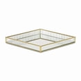 thumbnail image 4 of Veldra Gold Square Fluted Glass Tray, 4 of 7