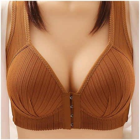 HCURIBAD Clearance! Wireless Bras  Women s Thin Girdle Bra Front Button Breathable Underwear Comfort Bra 2 Pcs Set  Seamless Bra  Backless Bra  Bras for Women C M