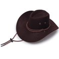 thumbnail image 3 of Sombrero de vaquero occidental de primavera y verano para hombres y mujeres, para exteriores, de gran tamaño, para ocio, parasol, sombrero de vaquero de viaje, sombrero de playa., 3 of 6