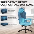 thumbnail image 5 of GOOSEA Big and Tall Gaming Chair with Footrest and Suede Fabric, Office Game Chair with Pocket Spring Cushion, High Back Ergonomic for Adults, 440LBS, Blue, 5 of 9