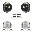 thumbnail image 1 of Transit Auto Rear Disc Brake Coated Caliper Drilled Slotted Rotors and Ceramic Pads Kit for Car 2017-2019 Chevrolet Suburban Premier LT LS with 8 Lug Wheels KCD-100482C, 1 of 11