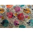 thumbnail image 4 of oneOone Cotton Silk Orange Fabric Floral & Skull Diy Clothing Quilting Fabric Print Fabric By Yard 42 Inch Wide, 4 of 4