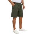 thumbnail image 4 of INSPIRE CHIC Men's Cotton Zipper Pockets Hiking Camping Cargo Shorts 36 Olive Green, 4 of 6
