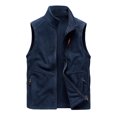 thumbnail image 1 of Frontwalk Mens Regular Fit Sleeveless Jacket Stand Collar Casual Outwear Waistcoat Fleece Winter Warm Vest Dark Blue 3XL, 1 of 2