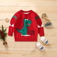 thumbnail image 2 of Sweatshirts Baby Boy Kids Baby Pullover Sweater Knit Dinosaur Print Sweater Coat Kids Fall Winter Clothes 6-7 Years, 2 of 4