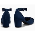 thumbnail image 3 of Women  Closed-Toe Ankle-Strap Pumps with Bow Detail — Low Block Heel Dress Shoes, 3 of 4