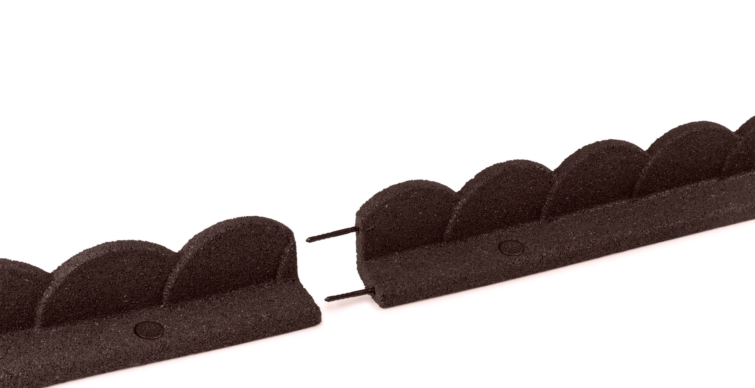 GroundSmart Sea Scallop Landscape Edging, 4' Brown Rubber Garden Edging Border, 48 pack