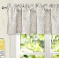 thumbnail image 2 of DriftAway Cathy Valance Linen Blend 2 Layers Farmhouse and Modern Rustic Room Darkening Blackout Valance for Kitchen Living Room Bathroom Paisley Block Print Single 52 Inch by 14 Inch Plus 2 Inch Gray, 2 of 6
