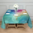 thumbnail image 3 of Colorful Wave Pattern Square Tablecloth,Waterproof Square Table Cover,Wipeable Spillproof Washable Table Cover for Home Kitchen Party Decor 42"X42"(107x107cm), 3 of 6