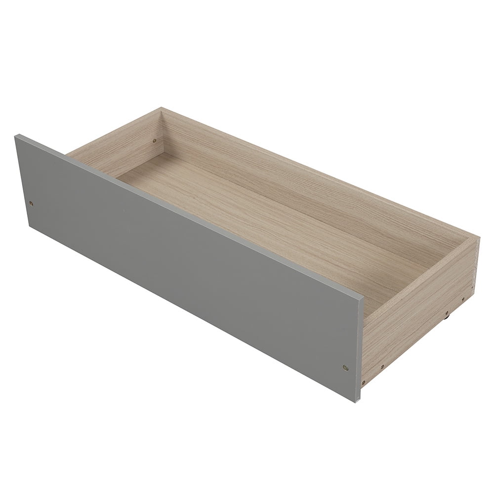 Lowestbest Twin size Solid Wood Platform Bed with Two Drawers, No Box Spring Needed
