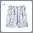 thumbnail image 3 of ManxiVoo Summer Short Sleeve Pajama Set 3 Piece with Lapel Top and Pants Plus Size Home Wear M Size Blue, 3 of 4